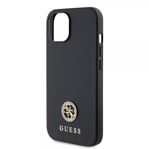 Guess iPhone 15 Kuori Metal Logo Strass Musta