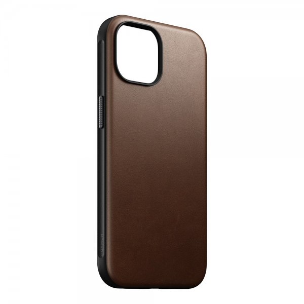 Nomad iPhone 15 Modern Leather Case, ruskea