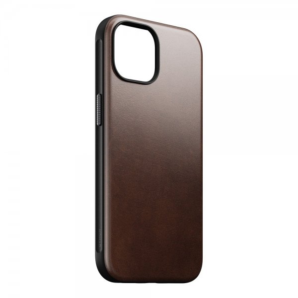 Nomad iPhone 15 Modern Leather Case -kuori Horween Rustic Brown