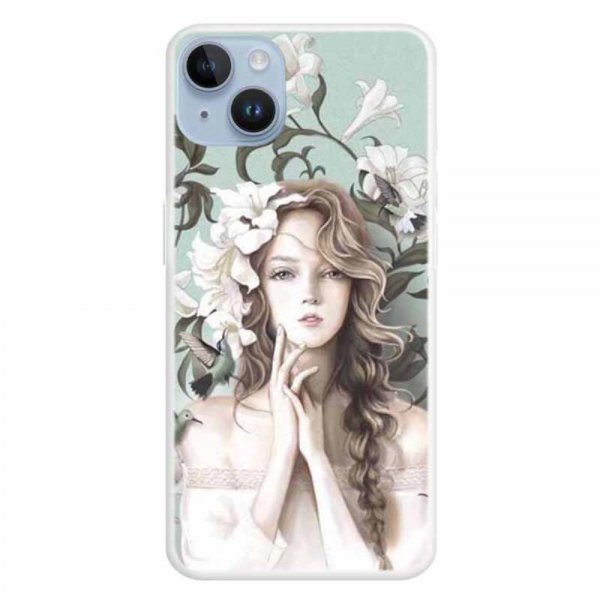 iPhone 15 Kuoret Kukkaistyttö-aiheella