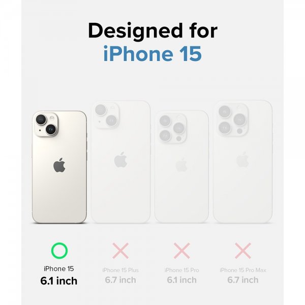 Ringke iPhone 15 -kuori, Onyx Design, Blue Brush