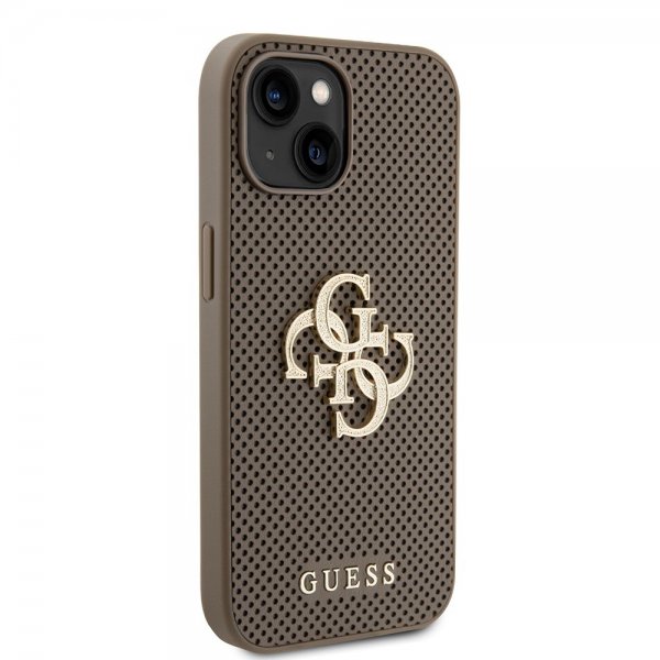 Guess iPhone 15 Kuoret Perforoitu Glitter Ruskea