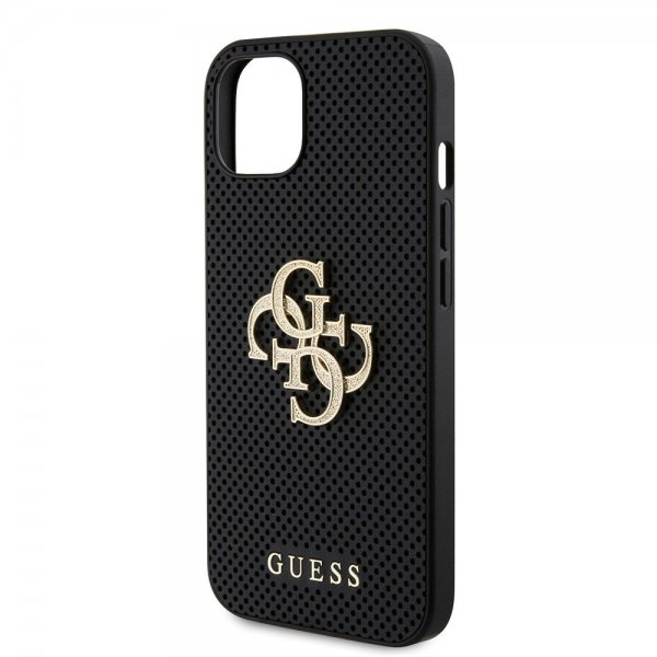 Guess iPhone 15 Perforoitu Glitter Musta -kuori