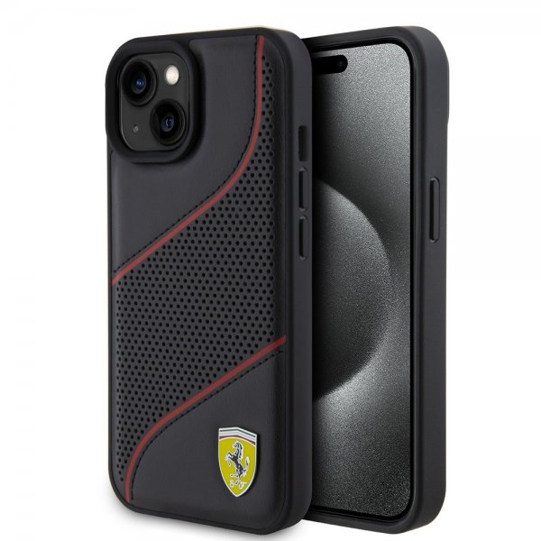 Ferrari iPhone 15 Kuoret Rei'itetty Musta
