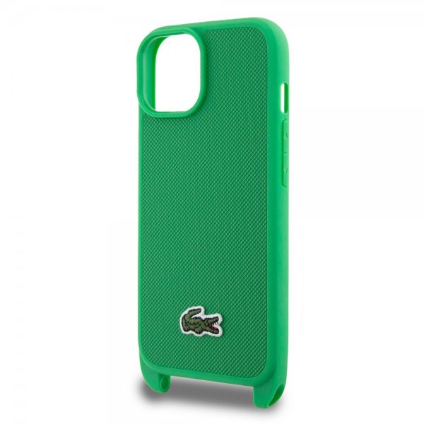 Lacoste iPhone 15 -kuori Petit Piqué Logo Strap Vihreä