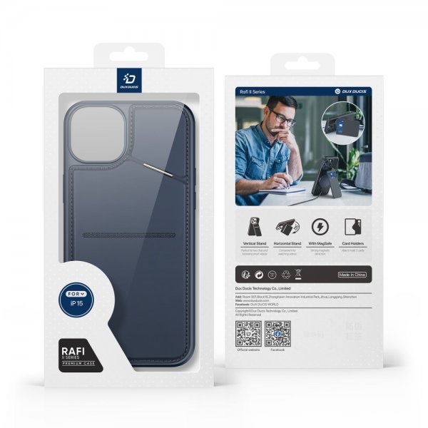 Dux Ducis iPhone 15 Kuori Rafi II Series MagSafe Sininen