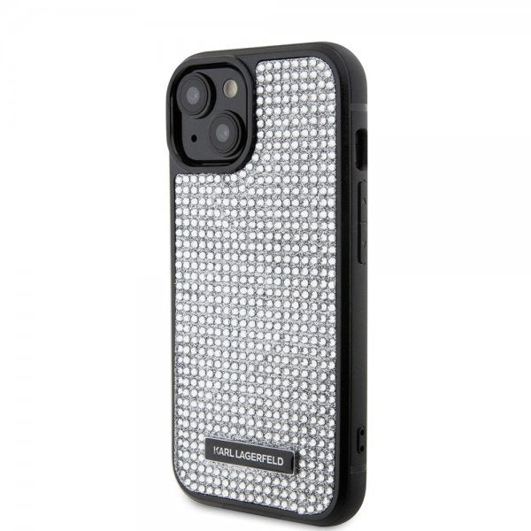 Karl Lagerfeld iPhone 15 -kuori Rhinestone Silver