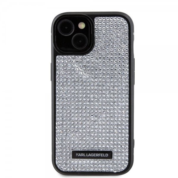 Karl Lagerfeld iPhone 15 -kuori Rhinestone Silver