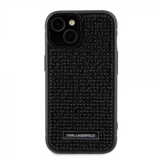 Karl Lagerfeld iPhone 15 Kuoret Rhinestone Musta