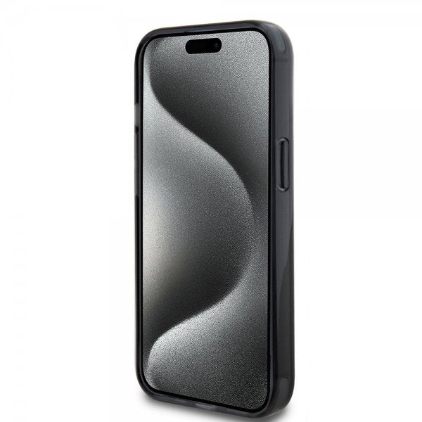 Karl Lagerfeld iPhone 15 -suojakuori sormipidikkeellä ja MagSafella, musta