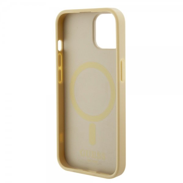 Guess iPhone 15 Kuoret Saffiano MagSafe Beige