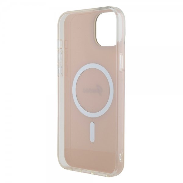 Guess iPhone 15 Kuoret Script MagSafe Pinkki