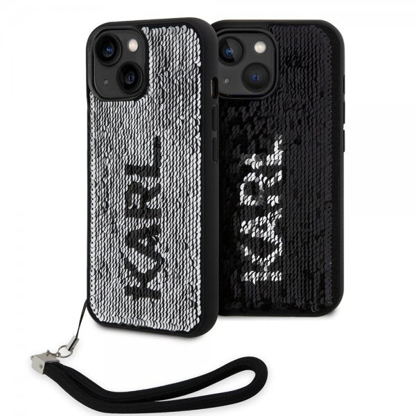 Karl Lagerfeld iPhone 15 -kuori Sequin, musta