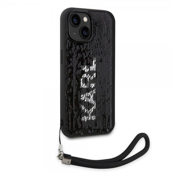 Karl Lagerfeld iPhone 15 -kuori Sequin, musta