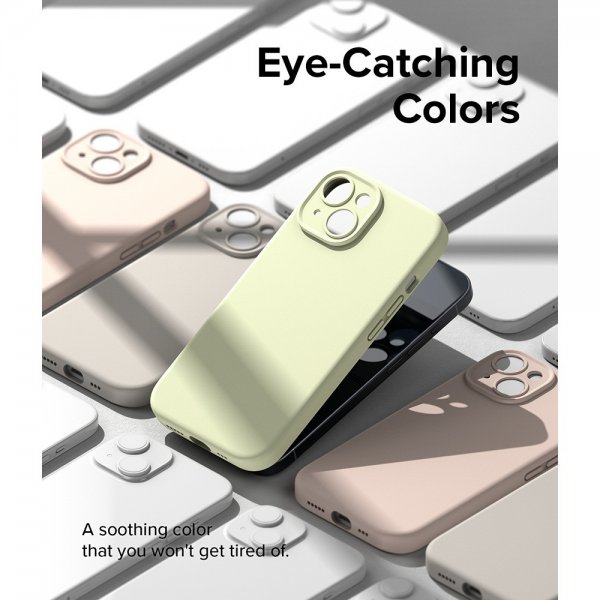 Ringke iPhone 15 Silicone Magnetic Sunny Lime -suojakuori