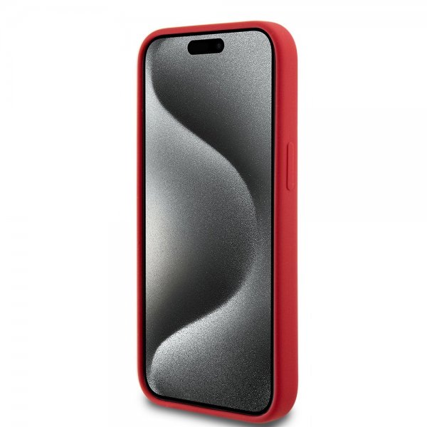 Ferrari iPhone 15 Silikonikuori MagSafe Punainen