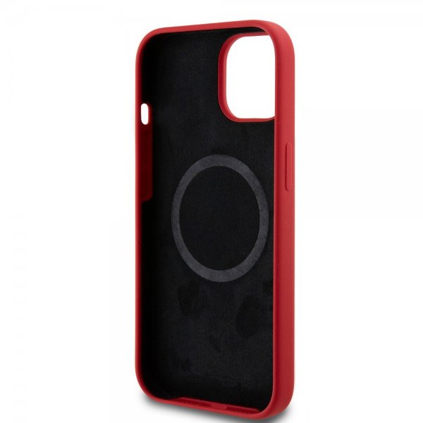 Ferrari iPhone 15 Silikonikuori MagSafe Punainen