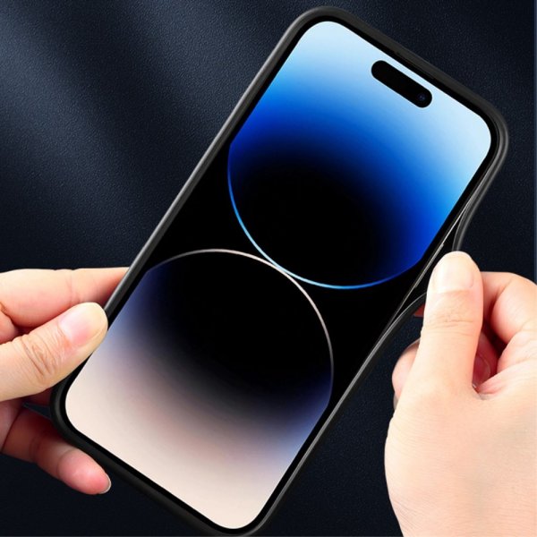 X-Level iPhone 15 -kuori, liitoskohdalla, sininen