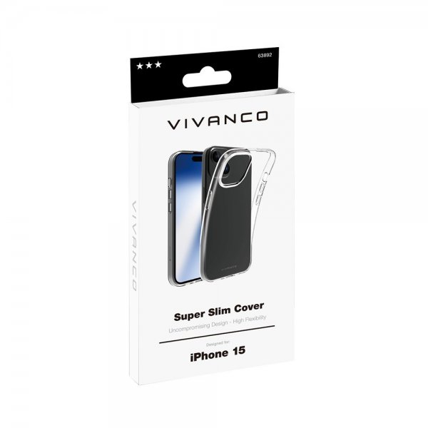 Vivanco iPhone 15 Kuori Slim TPU Läpinäkyvä