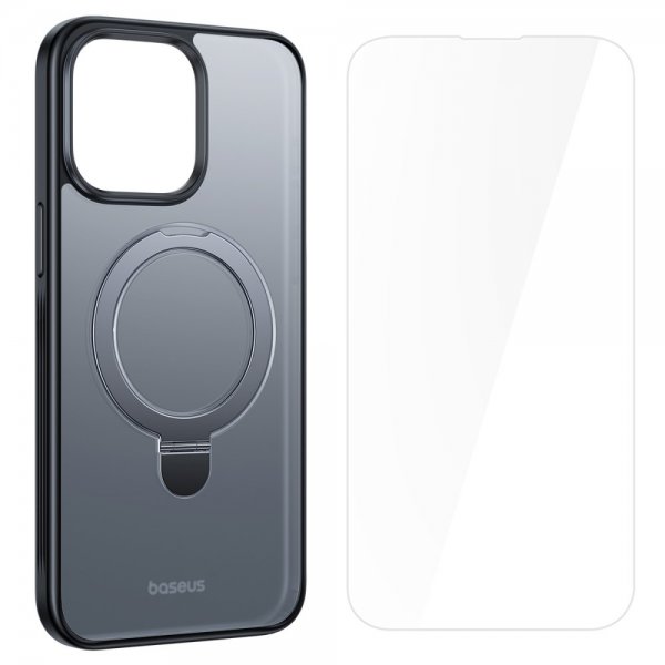 Baseus iPhone 15 -kuori Smart Ring Series MagSafe, musta