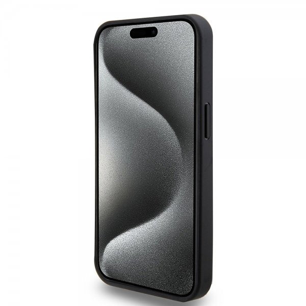 Mercedes Benz iPhone 15 Kuoret Star Pattern MagSafe Musta