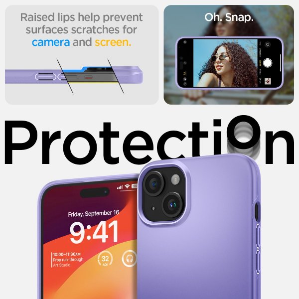 Spigen iPhone 15 Thin Fit -suojakuori, Iris Purple