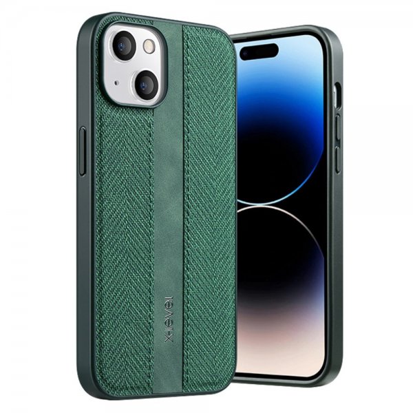 X-Level iPhone 15 Kuori Kangaskuvio Vihreä