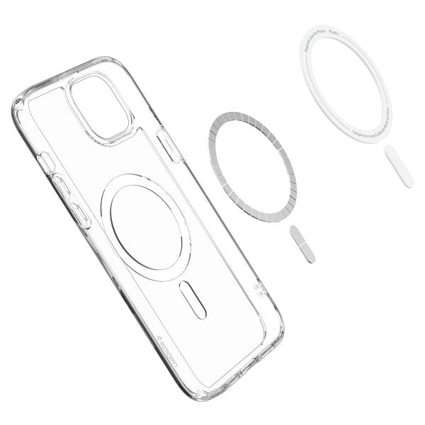 Spigen iPhone 15 -suojakuori Ultra Hybrid MagFit, valkoinen