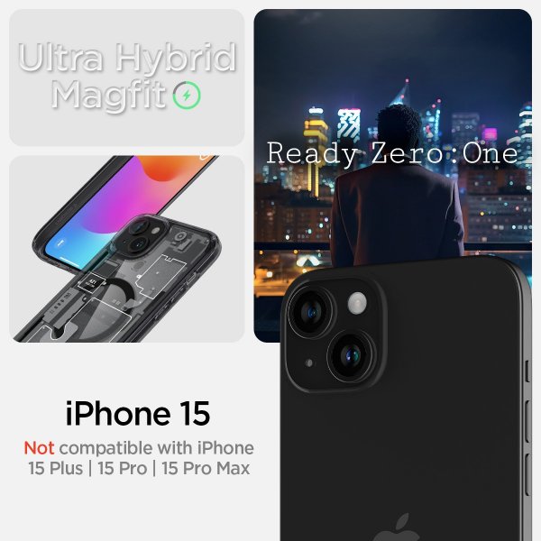 Spigen iPhone 15 -suojakuori Ultra Hybrid MagFit Zero One