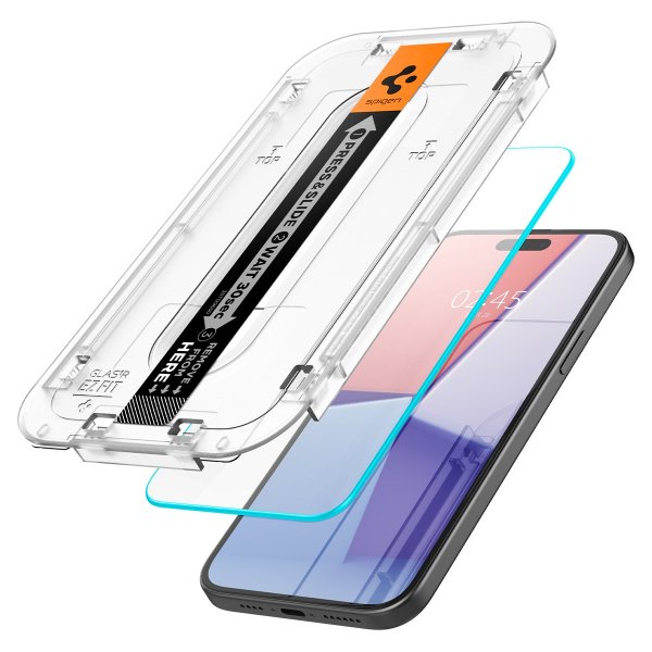 Spigen iPhone 15/iPhone 16 -näytönsuoja GLAS.tR EZ Fit 2 kpl