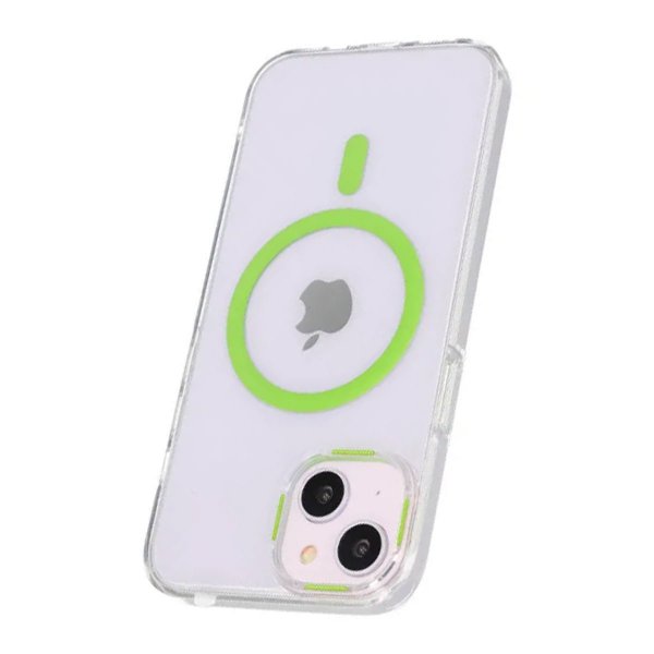 iPhone 15 -kuori, TPU, MagSafe, vihreä