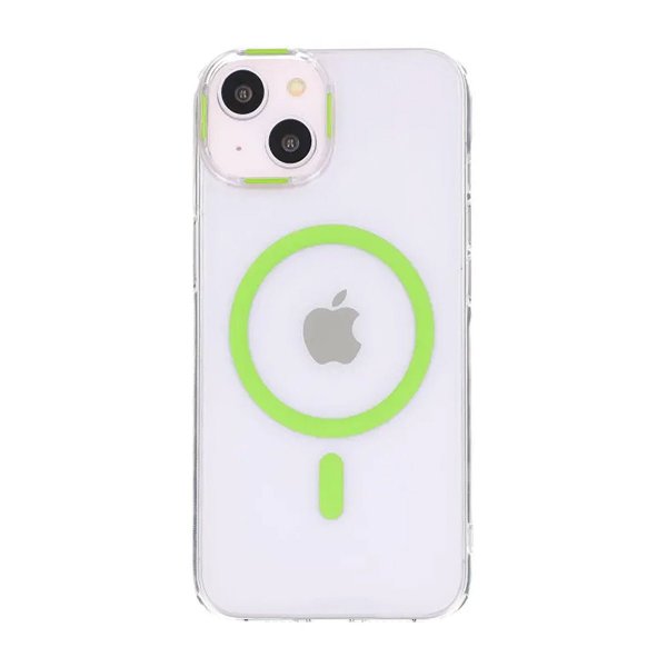 iPhone 15 -kuori, TPU, MagSafe, vihreä
