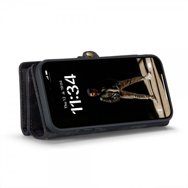 CaseMe iPhone 16 -suojakotelo 008-sarja irrotettava kuori, musta