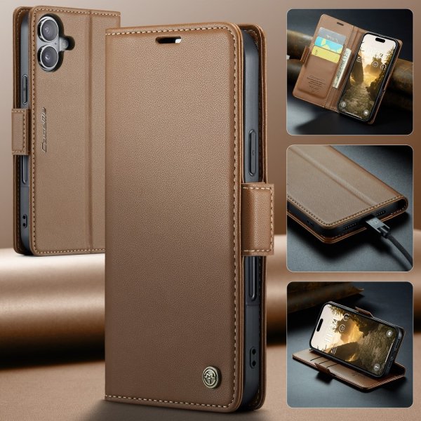 CaseMe iPhone 16 Kotelo 023 Series Ruskea