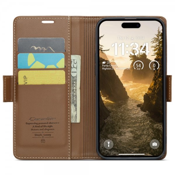 CaseMe iPhone 16 Kotelo 023 Series Ruskea