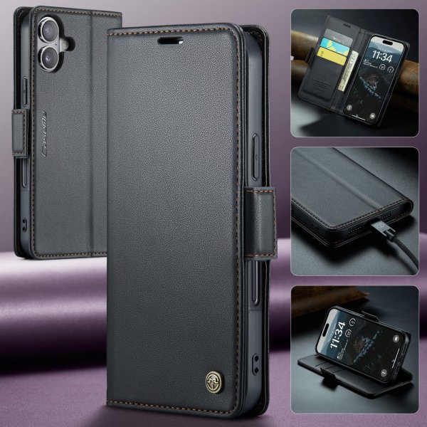 CaseMe iPhone 16 -suojakotelo 023 Series Musta