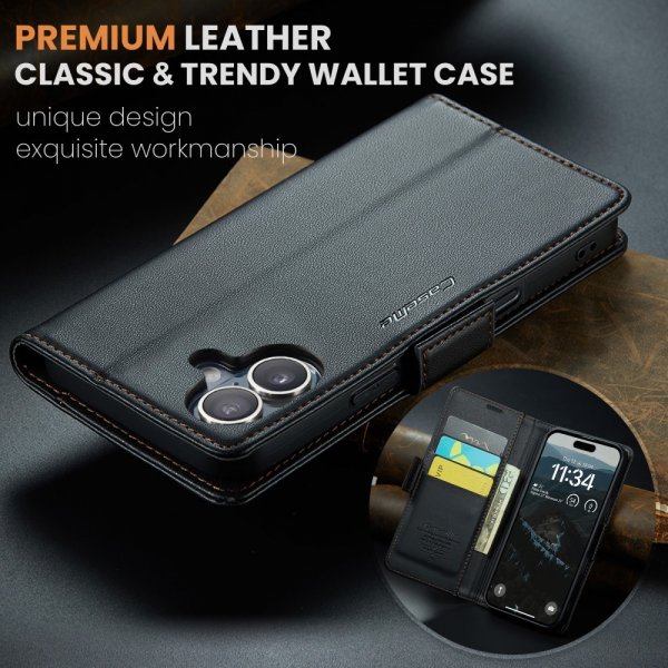 CaseMe iPhone 16 -suojakotelo 023 Series Musta
