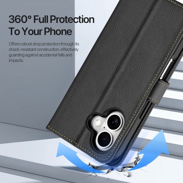 Dux Ducis iPhone 16 Kotelo 2-in-1 Lawa Series MagSafe Musta