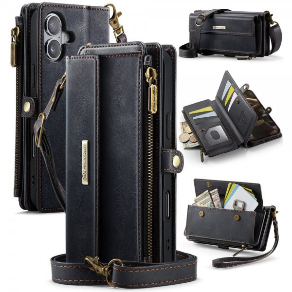 CaseMe iPhone 16 -suojakotelo C39 Series, musta