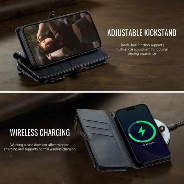CaseMe iPhone 16 -suojakotelo C39 Series, musta