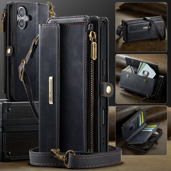 CaseMe iPhone 16 -suojakotelo C39 Series, musta