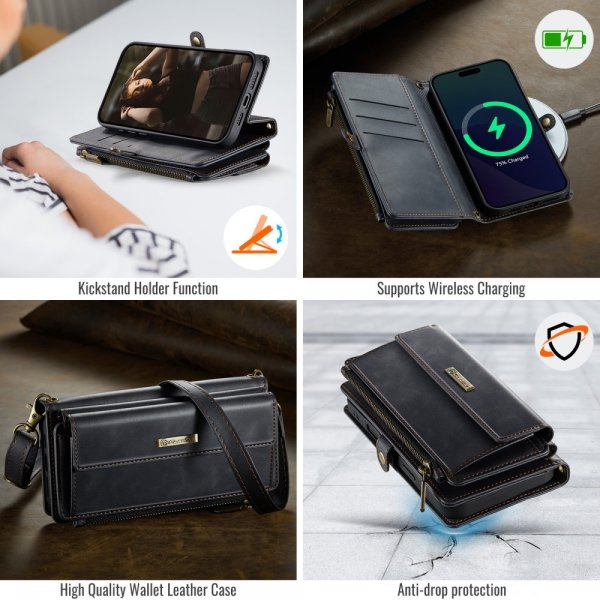 CaseMe iPhone 16 -suojakotelo C39 Series, musta