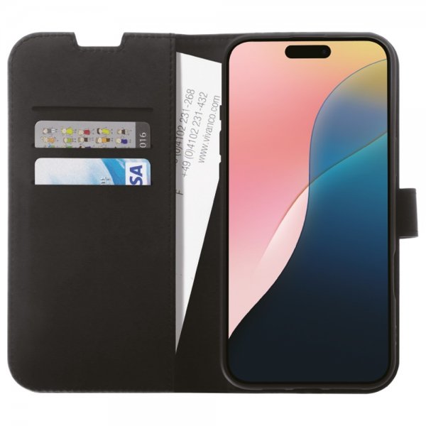 Vivanco iPhone 16 -suojakotelo, Classic Wallet, musta