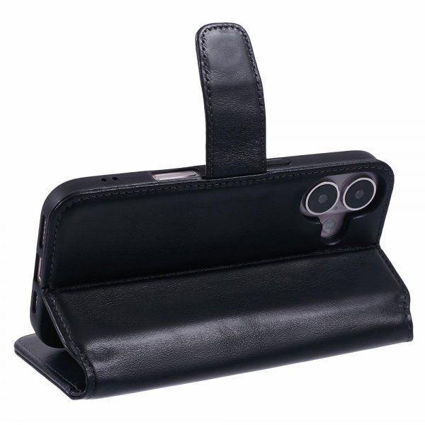 Nordic Covers iPhone 16 Essential Leather -kotelo Raven Black