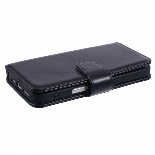 Nordic Covers iPhone 16 Essential Leather -kotelo Raven Black