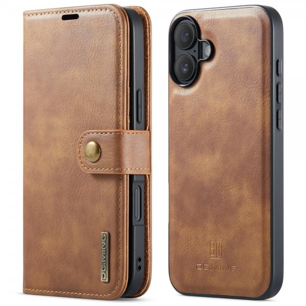 Dg.Ming iPhone 16 -kotelo irrotettavalla kuorella, ruskea
