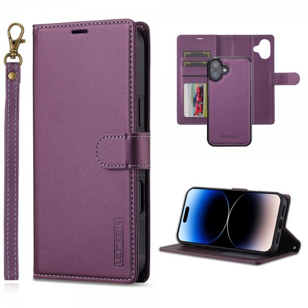 Lc.Imeeke iPhone 16 -kotelo irrotettavalla kuorella, L2 Series, MagSafe, violetti