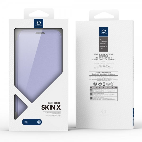 Dux Ducis iPhone 16 -suojakotelo Skin X Pro Series Kickstand MagSafe Violetti