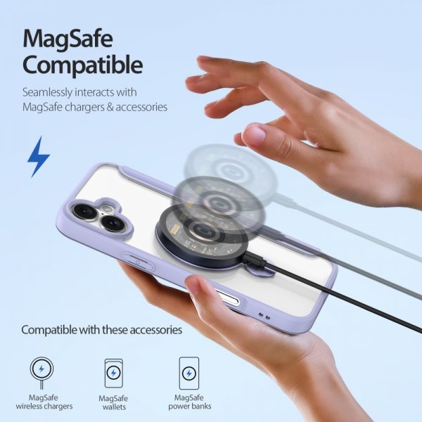Dux Ducis iPhone 16 -suojakotelo Skin X Pro Series Kickstand MagSafe Violetti