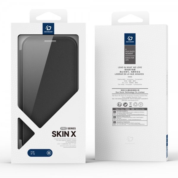 Dux Ducis iPhone 16 -suojakotelo Skin X Pro Series Kickstand MagSafe musta